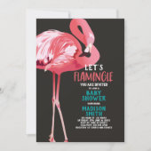 Leuke Flamingo Tropical Let's Flamingle Baby showe Kaart (Voorkant)