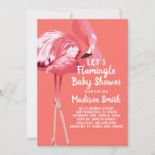 Leuke Flamingo Tropical Let's Flamingle Baby showe Kaart (Voorkant)