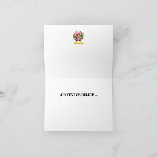 Leuke Flamingo Vouwkaart Kaart (Binnen)