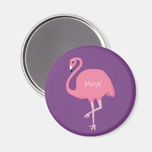 Leuke Flamingo's custom monogram magneet (Voorkant / Achterkant)