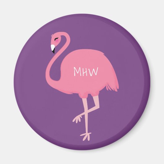 Leuke Flamingo's custom monogram magneet (Voorkant)