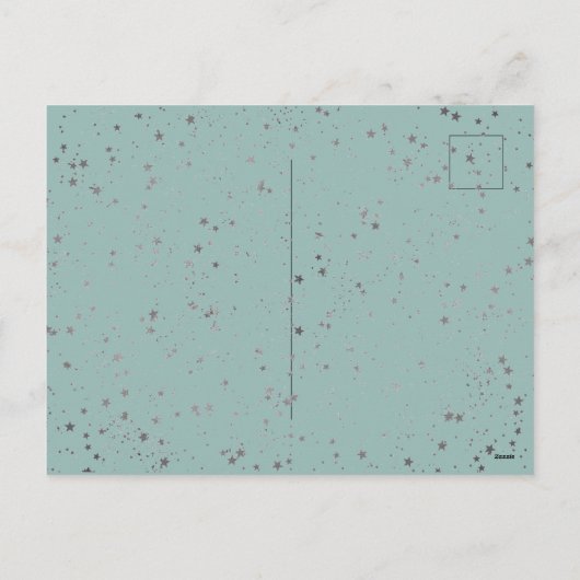 Leuke Flamingo's Kerst Glitterij Sterren Feestdagenkaart (Achterkant)