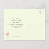 Leuke Flamingo's Nieuw Adres Aankondigingskaart (Achterkant)