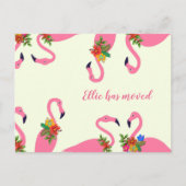 Leuke Flamingo's Nieuw Adres Aankondigingskaart (Voorkant)