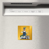 Leuke Flapper kat, muis Art Deco jaren '20 Magneet (Insitu (Vaatwasser))