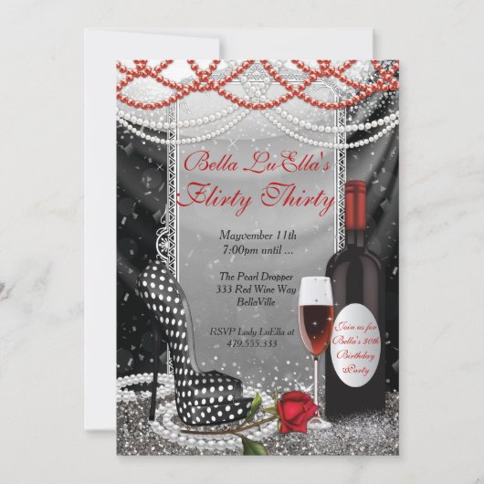 Leuke Flirty verjaardagsfeestje uitnodigingen (Voorkant)