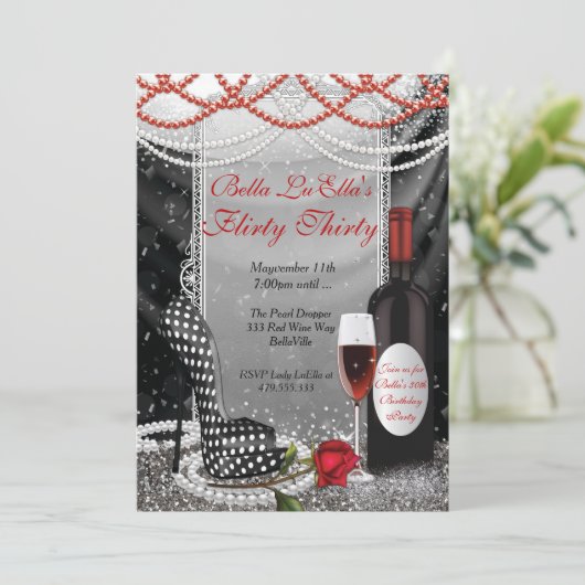 Leuke Flirty verjaardagsfeestje uitnodigingen (Staand voorkant)