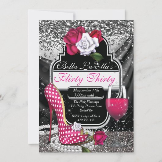 Leuke Flirty verjaardagsfeestje uitnodigingen (Voorkant)