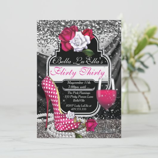 Leuke Flirty verjaardagsfeestje uitnodigingen (Staand voorkant)