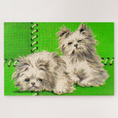 Leuke floofy honden legpuzzel (Horizontaal)