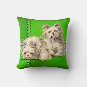 Leuke floofy honden print kussen