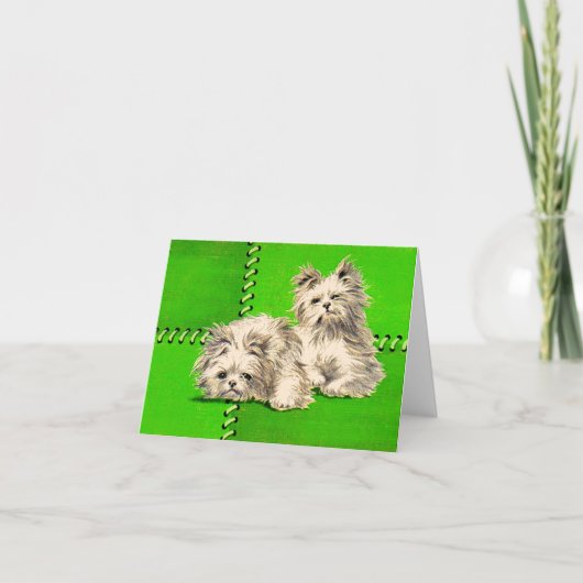 Leuke floofy honden print notitiekaartje (Voorkant)