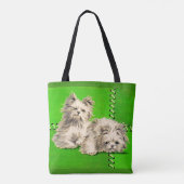 Leuke floofy honden print tote bag (Achterkant)