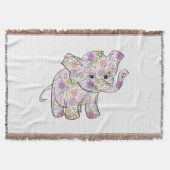 Leuke Floral Baby olifant Deken (Voorkant)
