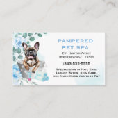 Leuke Floral Blue Pet Groomer Spa Visitekaartje (Voorkant)