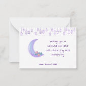 Leuke Floral Crescent Islamitisch Eid Mubarak Foto Notitiekaartje (Achterkant)