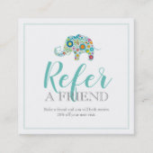 Leuke Floral Elephant Referral Kaart (Voorkant)