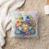 Leuke Floral Zee Schildpad en Bubbles Baby Nursey Kussen (Deken)