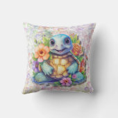 Leuke Floral Zee Schildpad en Bubbles Baby Nursey Kussen (Achterkant)