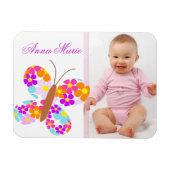Leuke "Flower Butterfly" Baby Aankondiging Magneet (Horizontaal)