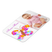 Leuke "Flower Butterfly" Baby Aankondiging Magneet (Linkerzijde)