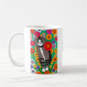 Leuke Folk Art Kat | Gewoon een meisje dat van kat Koffiemok (Links)