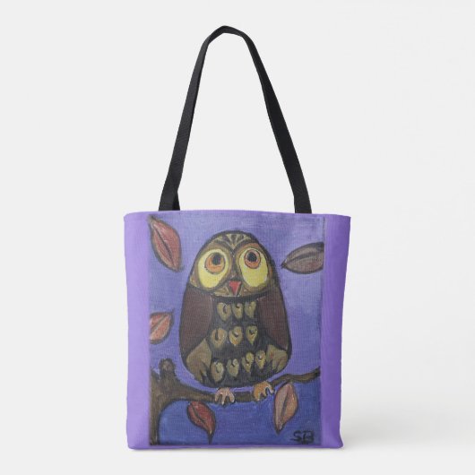 Leuke Folk Art Uil Tote Bag (Achterkant)