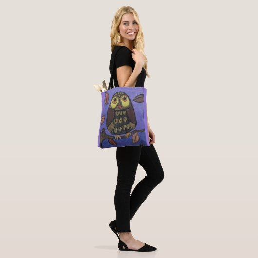 Leuke Folk Art Uil Tote Bag (Op model)