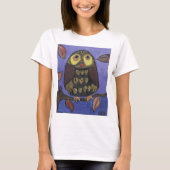 Leuke Folk Art Uil Vogel Schilderen T-shirt (Voorkant)