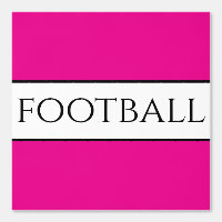 Leuke FOOTBALL Tekst Helder Roze Zwart Witte Strep