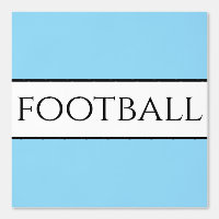 Leuke FOOTBALL Tekst Lichtblauw Zwart Wit Strepen