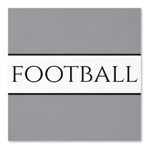 Leuke FOOTBALL tekst Modern grijs zwart wit strepe Behang