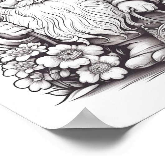 Leuke Forest Gnome Kleurstof Poster (Hoek)