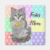 Leuke Foster Moeder Kat Magneet (Voorkant)
