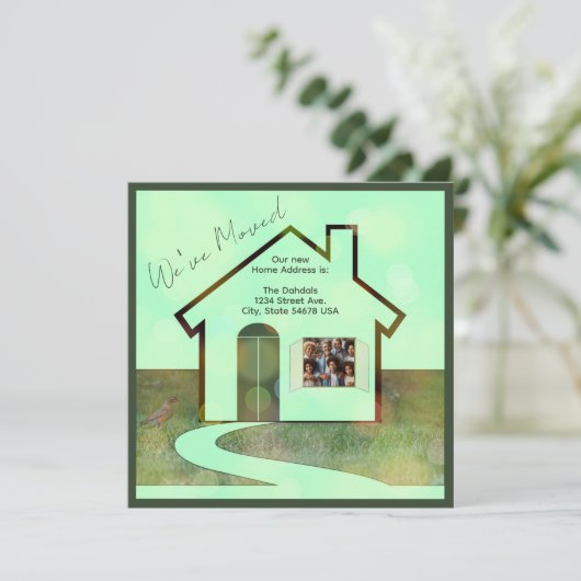 Leuke foto en vogels We hebben verhuisd naar huis  (Staand voorkant)