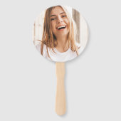 Leuke foto gezicht op een Stick Vrijgezellenfeest  Handwaaier (Achterkant)