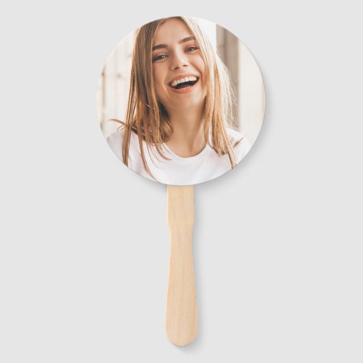 Leuke foto gezicht op een Stick Vrijgezellenfeest  Handwaaier (Achterkant)