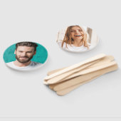 Leuke foto gezicht op een Stick Vrijgezellenfeest  Handwaaier (Niet-gemonteerd)