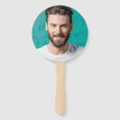 Leuke foto gezicht op een Stick Vrijgezellenfeest  Handwaaier (Voorkant)