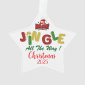 Leuke FOTO Kerstster personaliseren Ornament (achterkant)