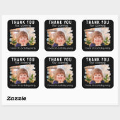 Leuke foto Kids Verjaardagsfeestje Bedankt Favor Vierkante Sticker (Vel)