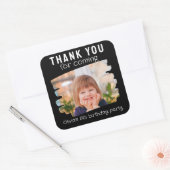 Leuke foto Kids Verjaardagsfeestje Bedankt Favor Vierkante Sticker (Envelop)