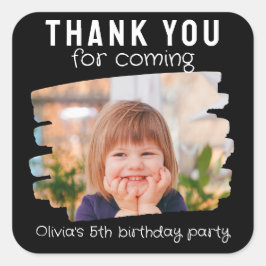 Leuke foto Kids Verjaardagsfeestje Bedankt Favor Vierkante Sticker