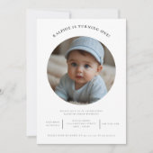 Leuke foto Minimale eerste verjaardag partij Kaart (Voorkant)