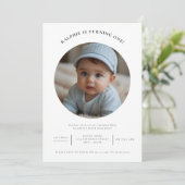 Leuke foto Minimale eerste verjaardag partij Kaart (Staand voorkant)