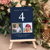Leuke foto Navy Blue Wedding Kaart
