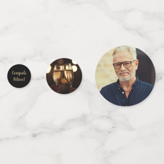 Leuke foto Pensioen Party tafel Confetti (Achterkanten)