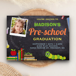 Leuke foto Preschool Afstuderen Invitation Kaart