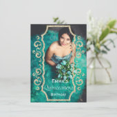 Leuke foto Quinceañera verjaardagsfeestuitnodiging Kaart (Staand voorkant)