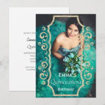 Leuke foto Quinceañera verjaardagsfeestuitnodiging